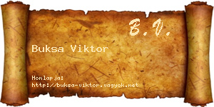 Buksa Viktor névjegykártya